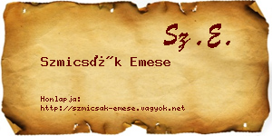 Szmicsák Emese névjegykártya